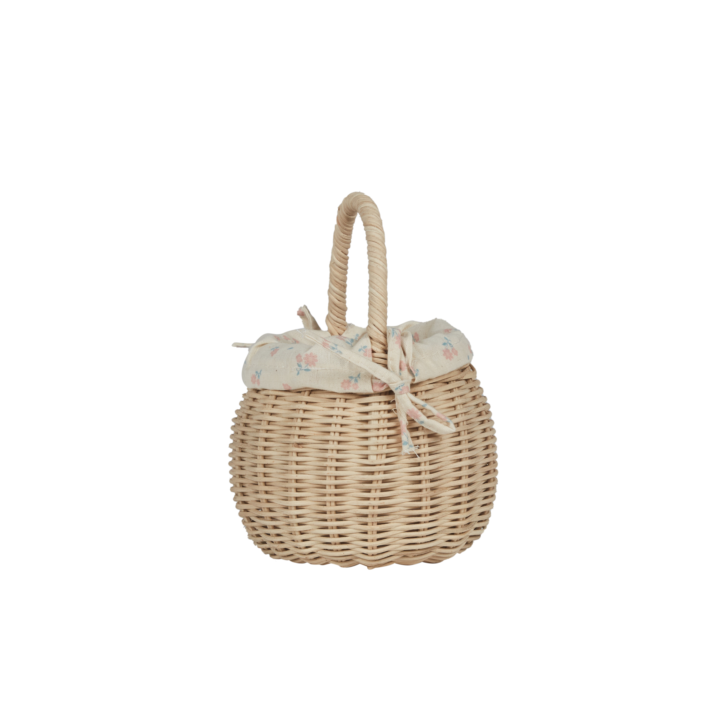 Rattan Berry Basket with Lining - Pansy