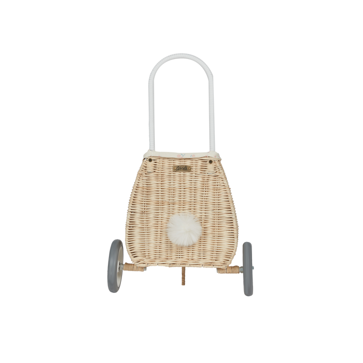 Olli Ella Rattan Bunny Luggy with Lining - Pansy