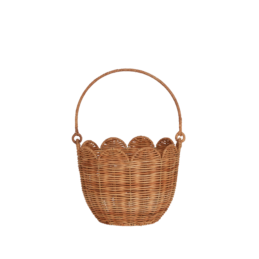 Olli Ella Rattan Tulip Carry Basket - Natural