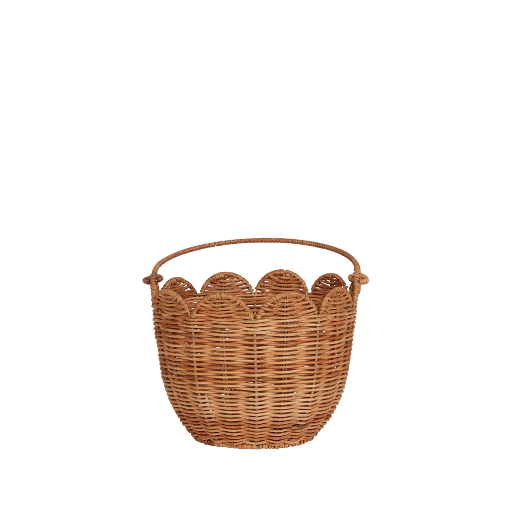 Olli Ella Rattan Tulip Carry Basket - Natural