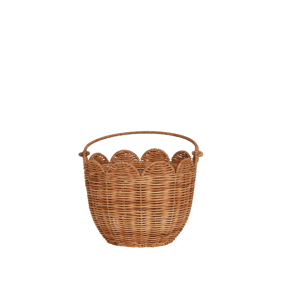 Olli Ella Rattan Tulip Carry Basket - Natural