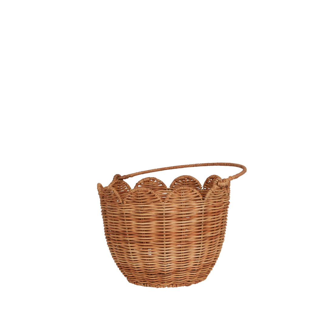 Olli Ella Rattan Tulip Carry Basket - Natural