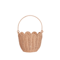 Rattan Tulip Carry Basket - Seashell Pink
