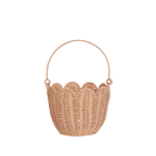 Rattan Tulip Carry Basket - Seashell Pink