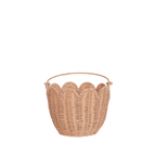 Rattan Tulip Carry Basket - Seashell Pink