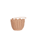 Rattan Tulip Carry Basket - Seashell Pink