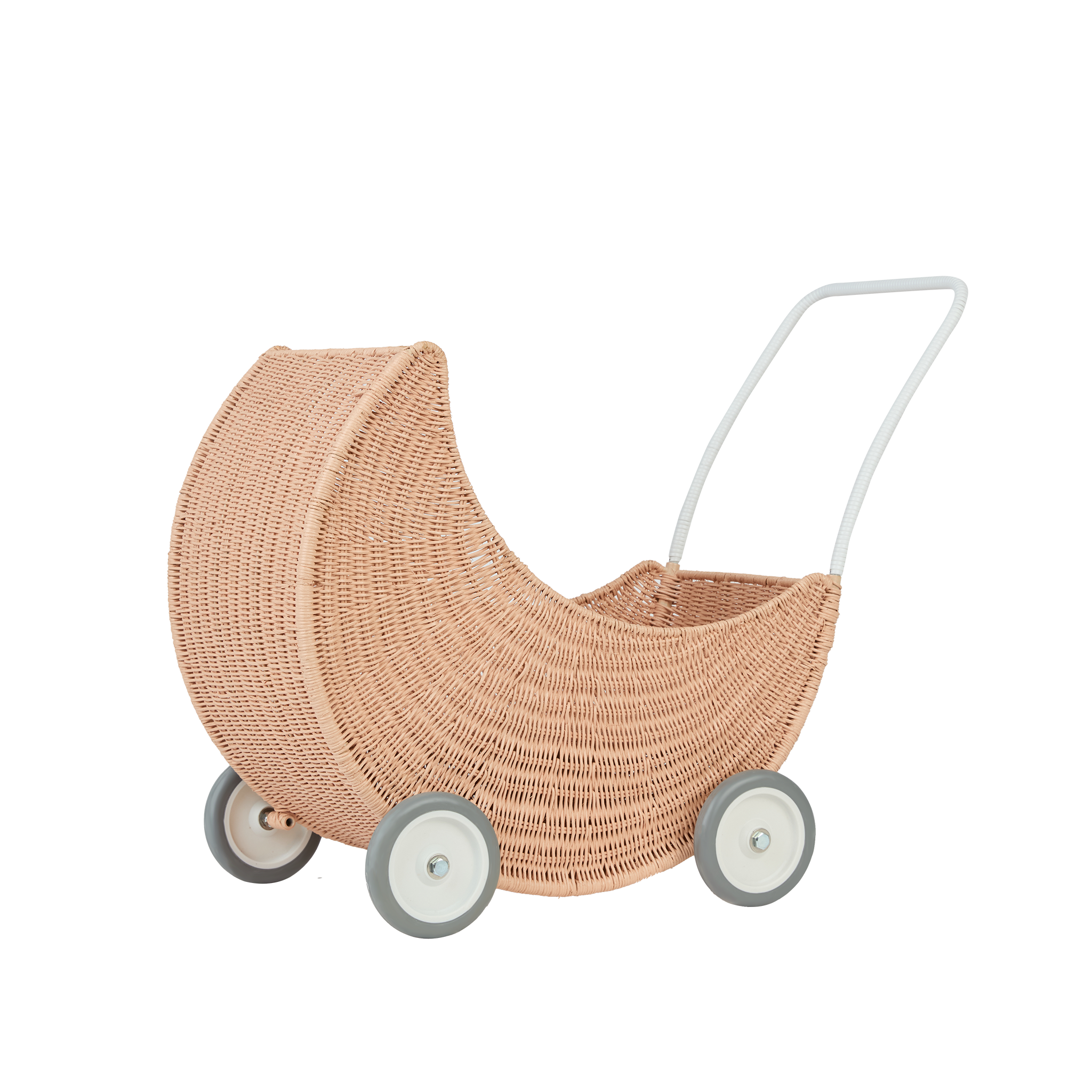 Olli Ella Rattan Moon Strolley - Seashell Pink