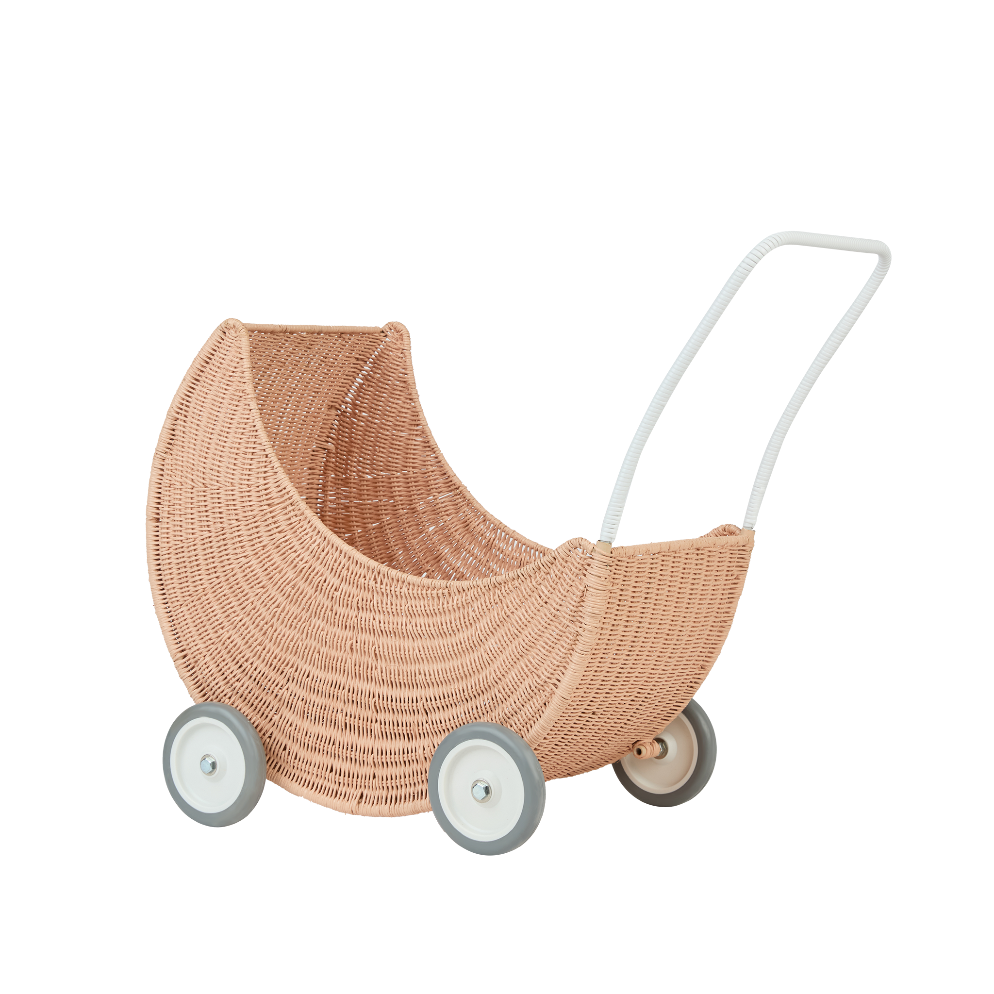 Olli Ella Rattan Moon Strolley - Seashell Pink
