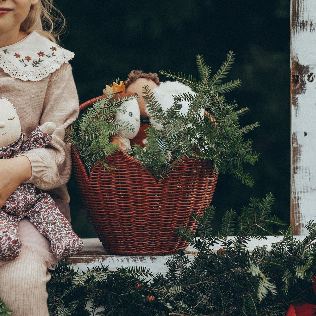 Poinsettia Basket - Red