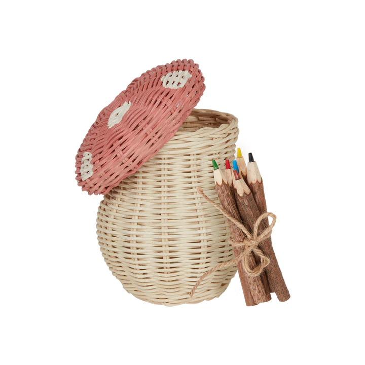 Olli Ella Porcini Basket - Musk/Straw