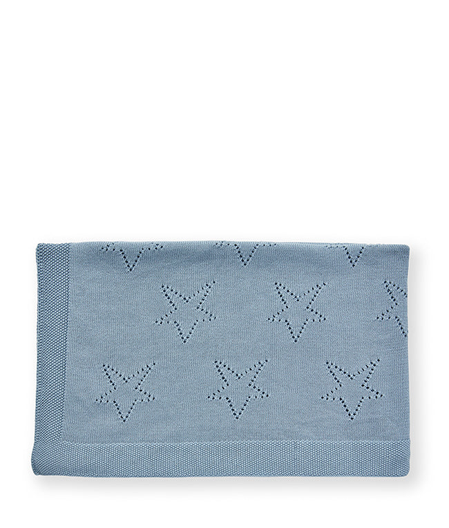 Pointelle Baby Blanket - Baby Blue