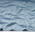 Pointelle Baby Blanket - Baby Blue