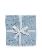 Pointelle Baby Blanket - Baby Blue