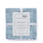 Pointelle Baby Blanket - Baby Blue
