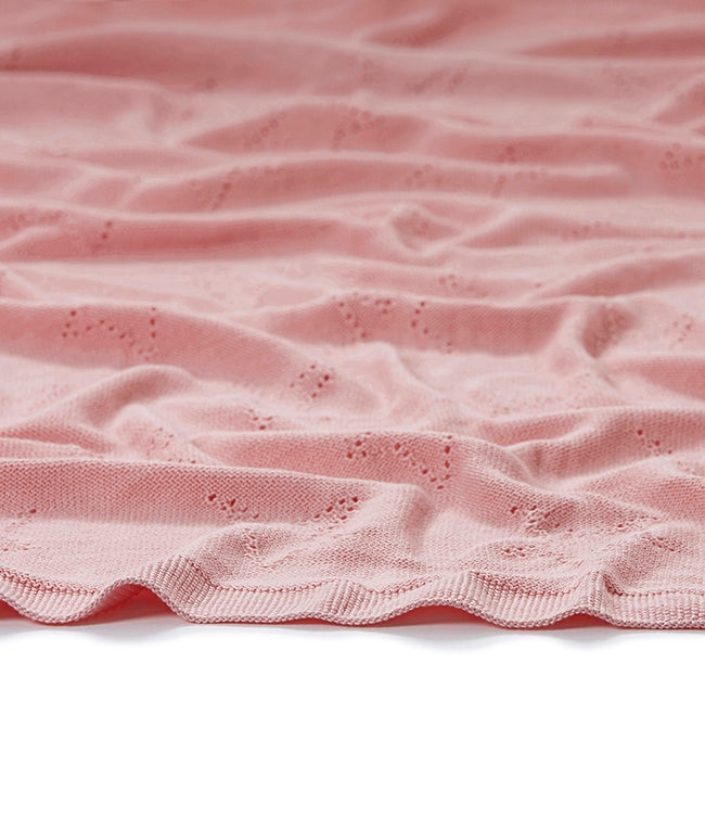 Pointelle Baby Blanket - Fairy Floss Pink