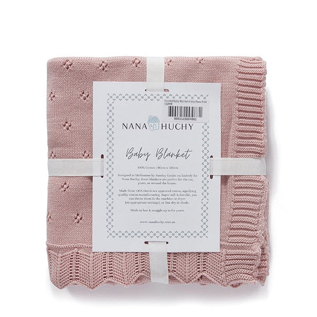 Pointelle Baby Blanket - Fairy Floss Pink
