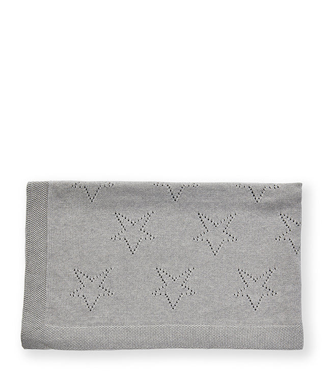 Pointelle Baby Blanket - Sky Grey