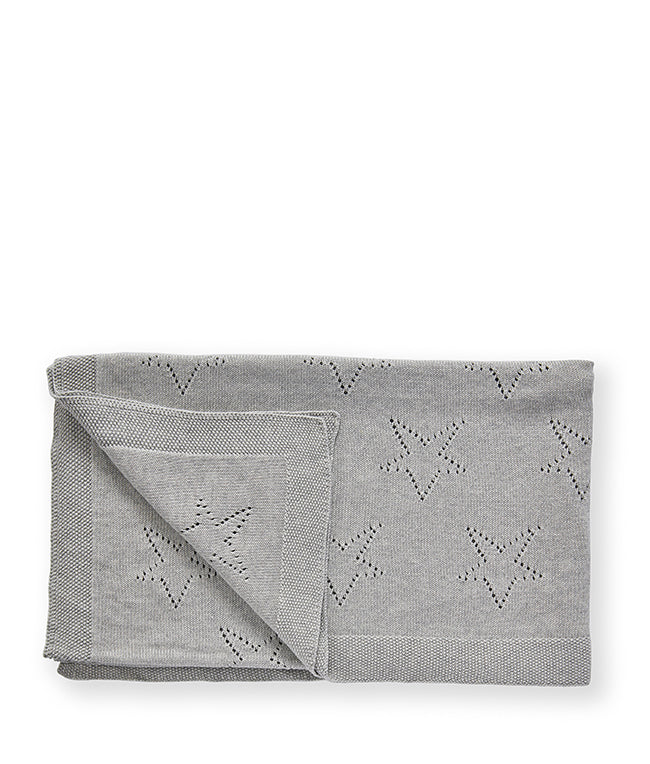 Pointelle Baby Blanket - Sky Grey