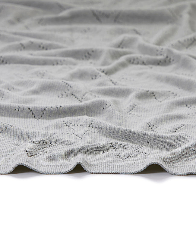 Pointelle Baby Blanket - Sky Grey