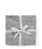 Pointelle Baby Blanket - Sky Grey