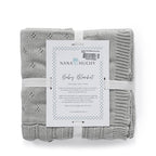 Pointelle Baby Blanket - Sky Grey