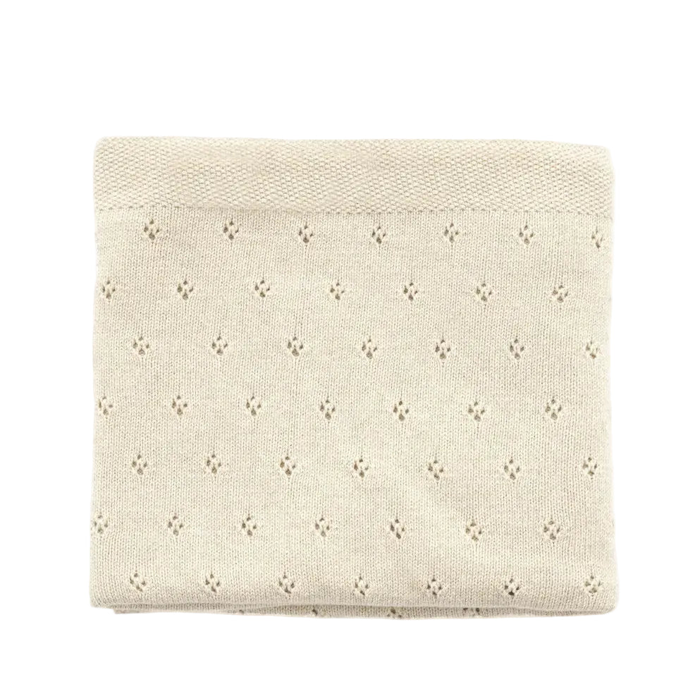 Pointelle Baby Blanket - Natural