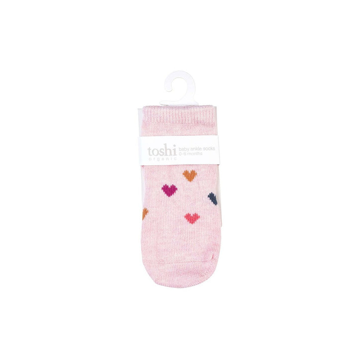 Toshi Organic Ankle Jacquard Socks - Hearts