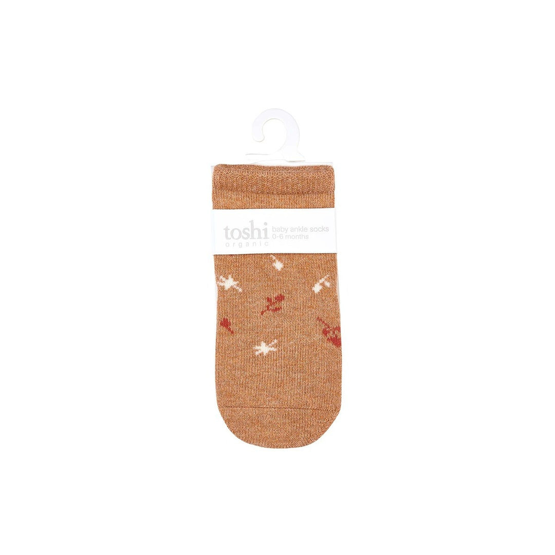 Toshi Organic Ankle Jacquard Socks - Maple Leaves