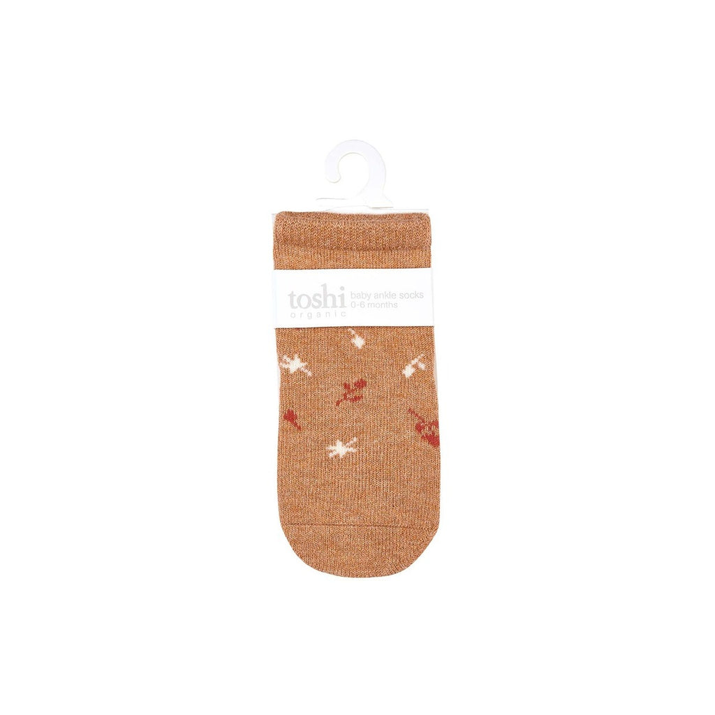 Organic Ankle Jacquard Socks - Maple Leaves