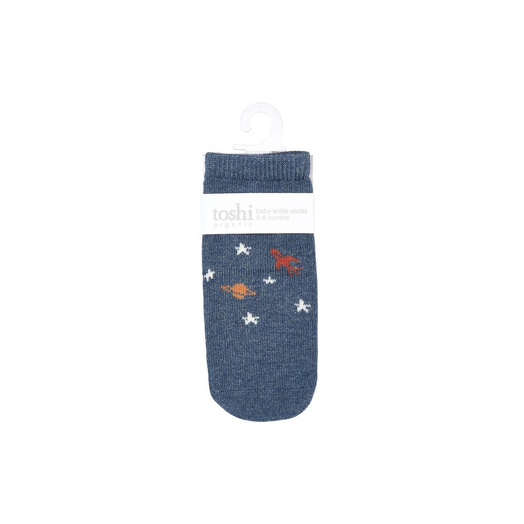 Toshi Organic Ankle Jacquard Socks - Space Race