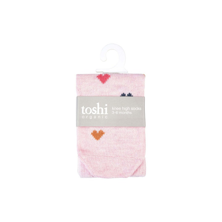 Toshi Organic Knee Jacquard Socks - Hearts