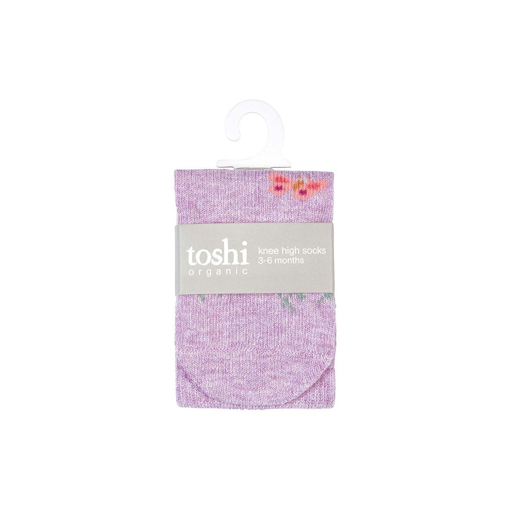 Organic Knee Jacquard Socks - Lavandula