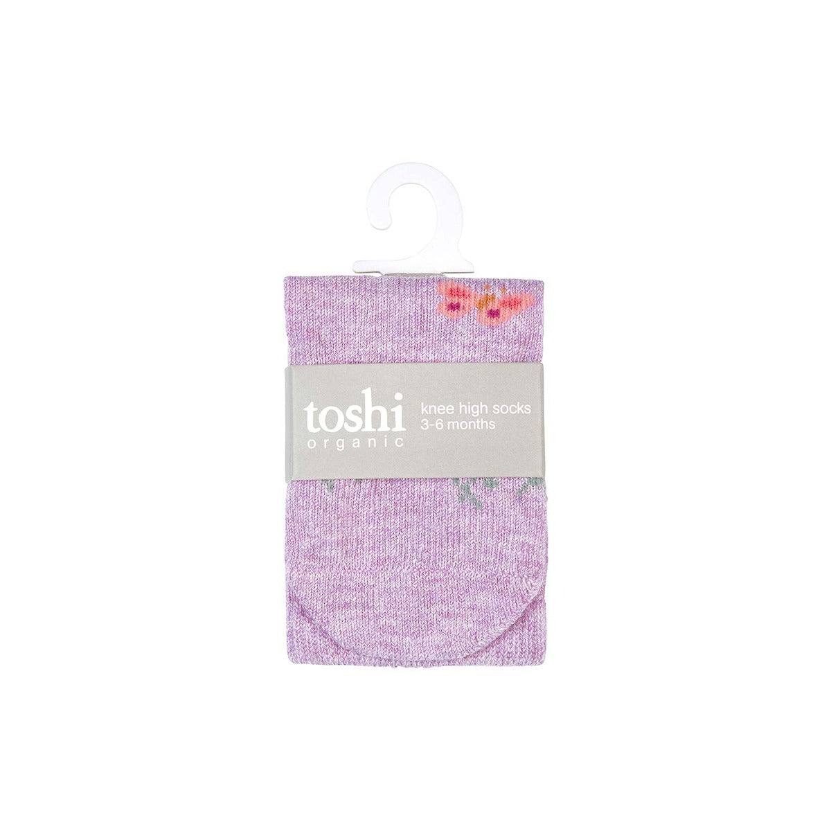 Organic Knee Jacquard Socks - Lavandula
