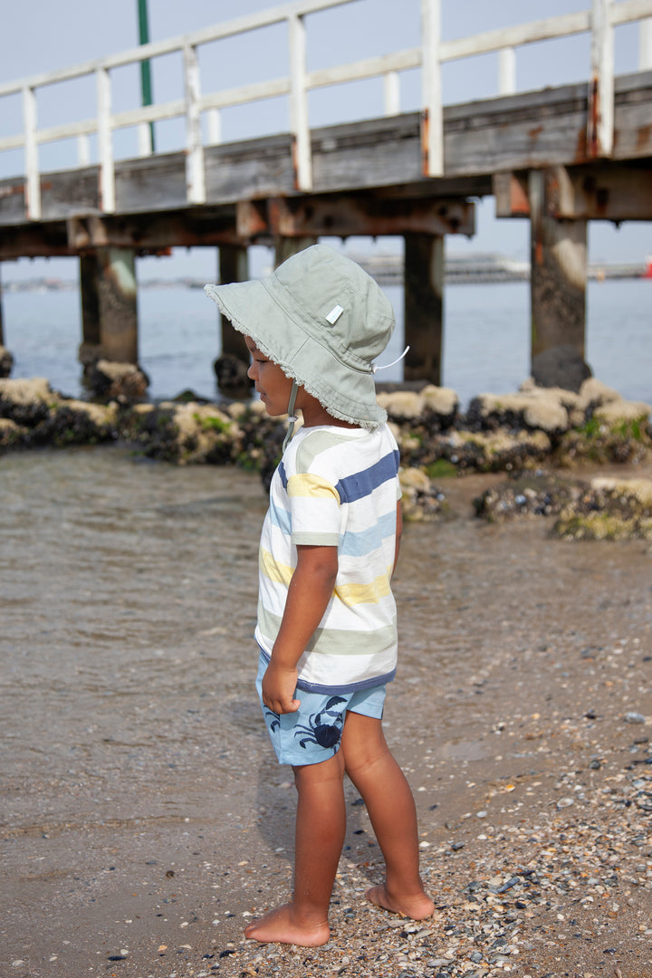 Acorn Khaki Frayed Bucket Hat