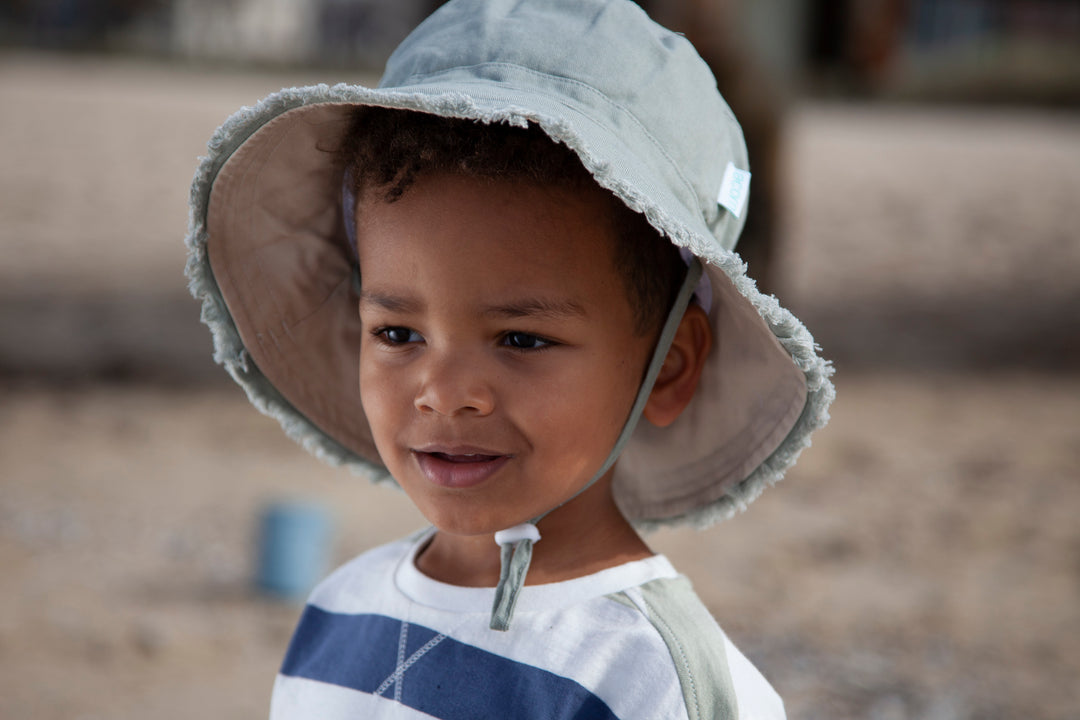 Acorn Khaki Frayed Bucket Hat