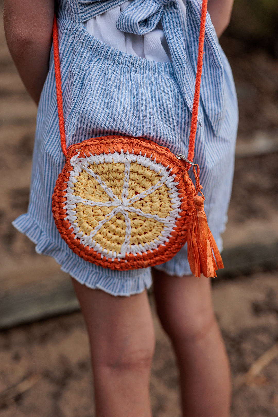 Acorn Straw Bag - Orange