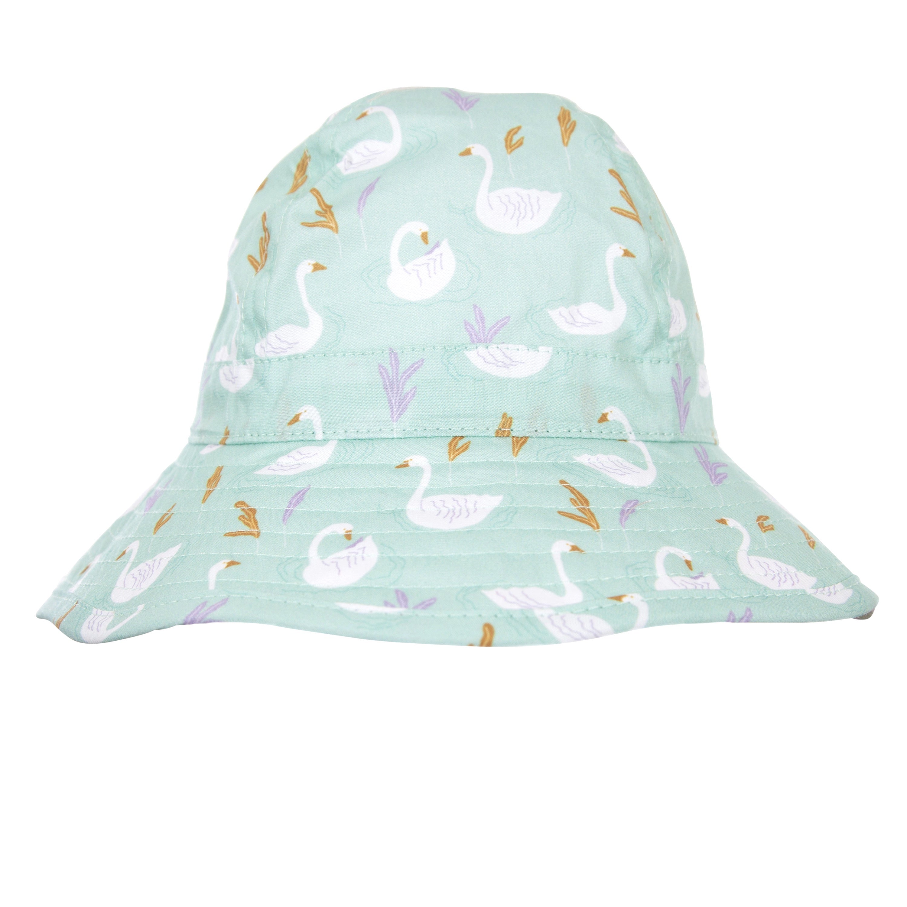 Acorn Swans Wide Brim Infant Hat