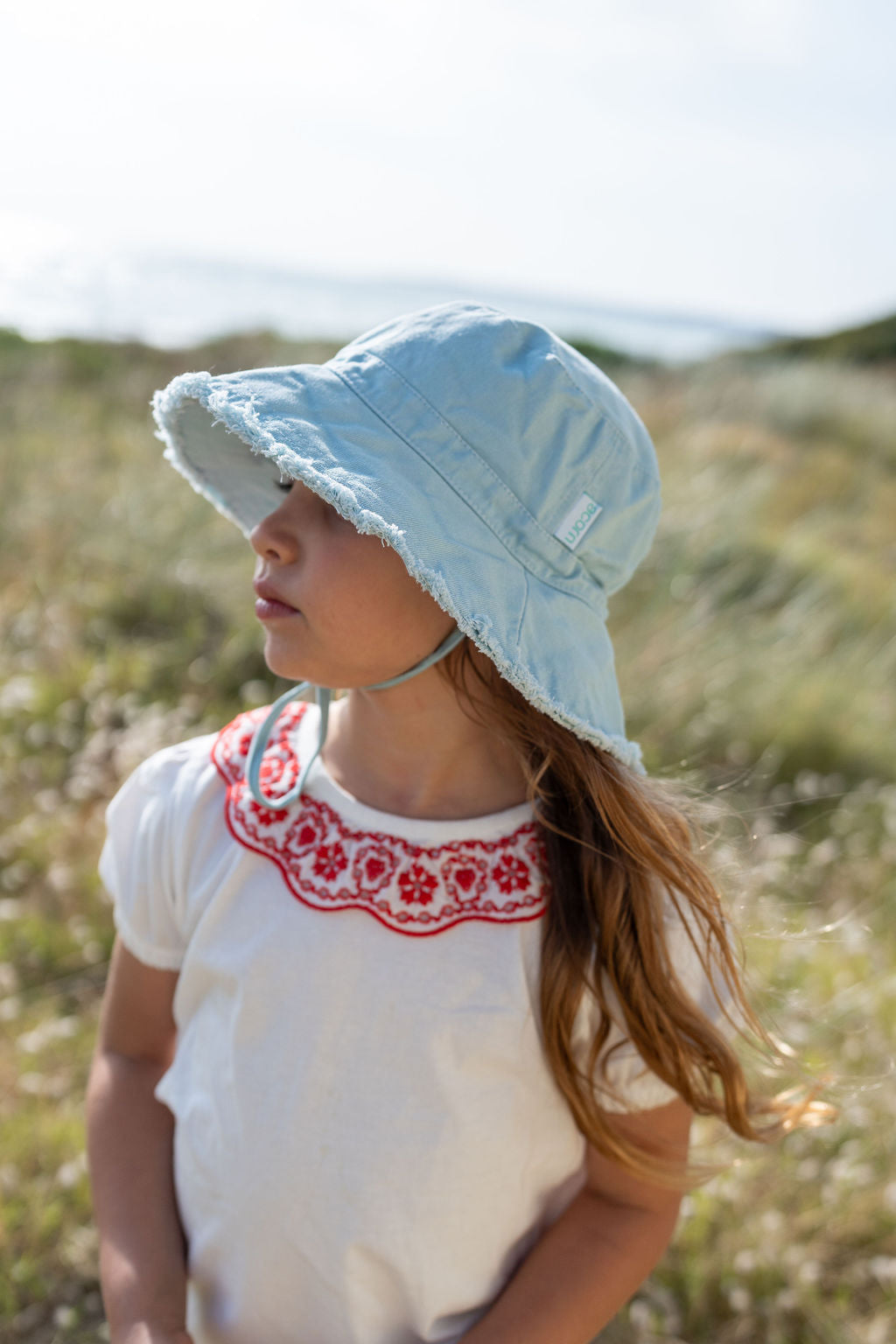 Acorn Seafoam Frayed Bucket Hat