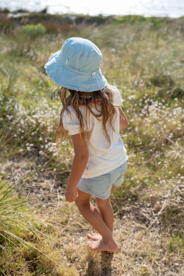 Acorn Seafoam Frayed Bucket Hat