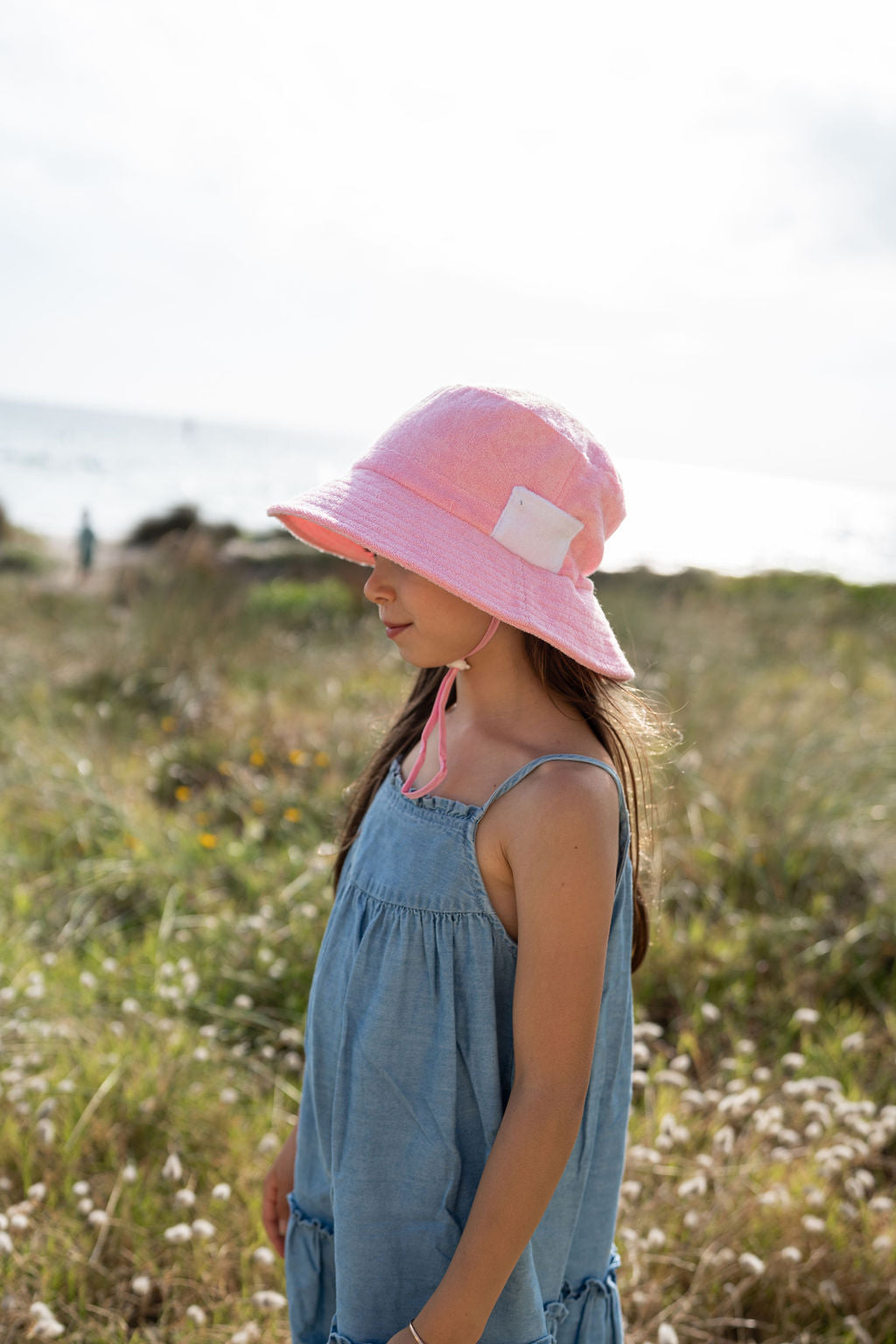 Acorn Terry Towelling Bucket Hat - Light Pink