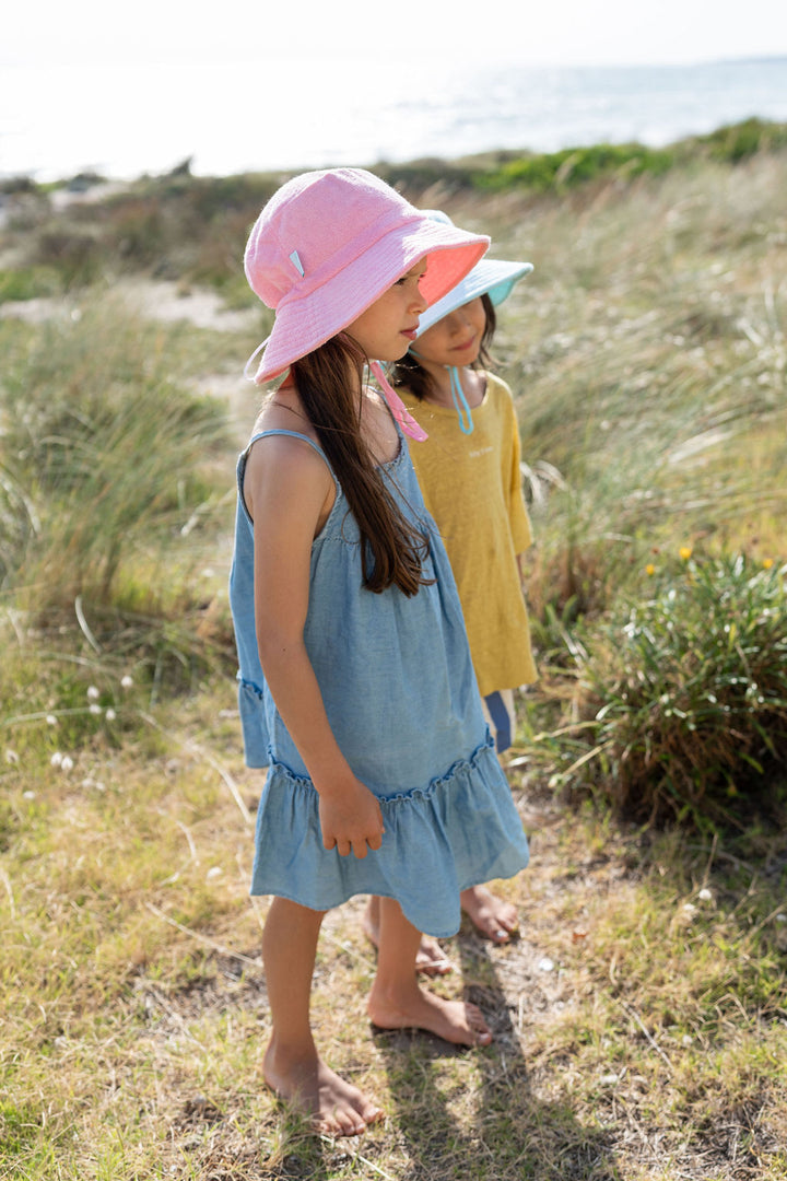 Acorn Terry Towelling Bucket Hat - Light Pink