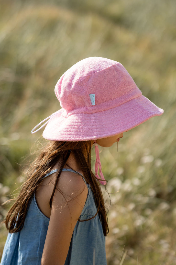 Acorn Terry Towelling Bucket Hat - Light Pink