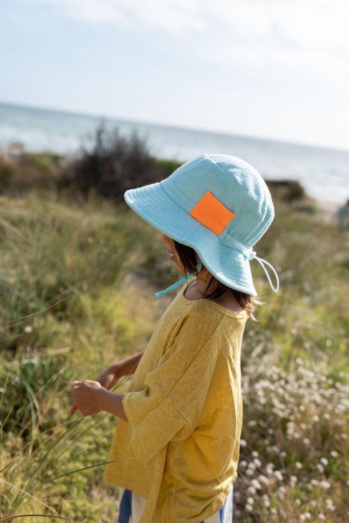 Acorn Terry Towelling Bucket Hat - Light Blue