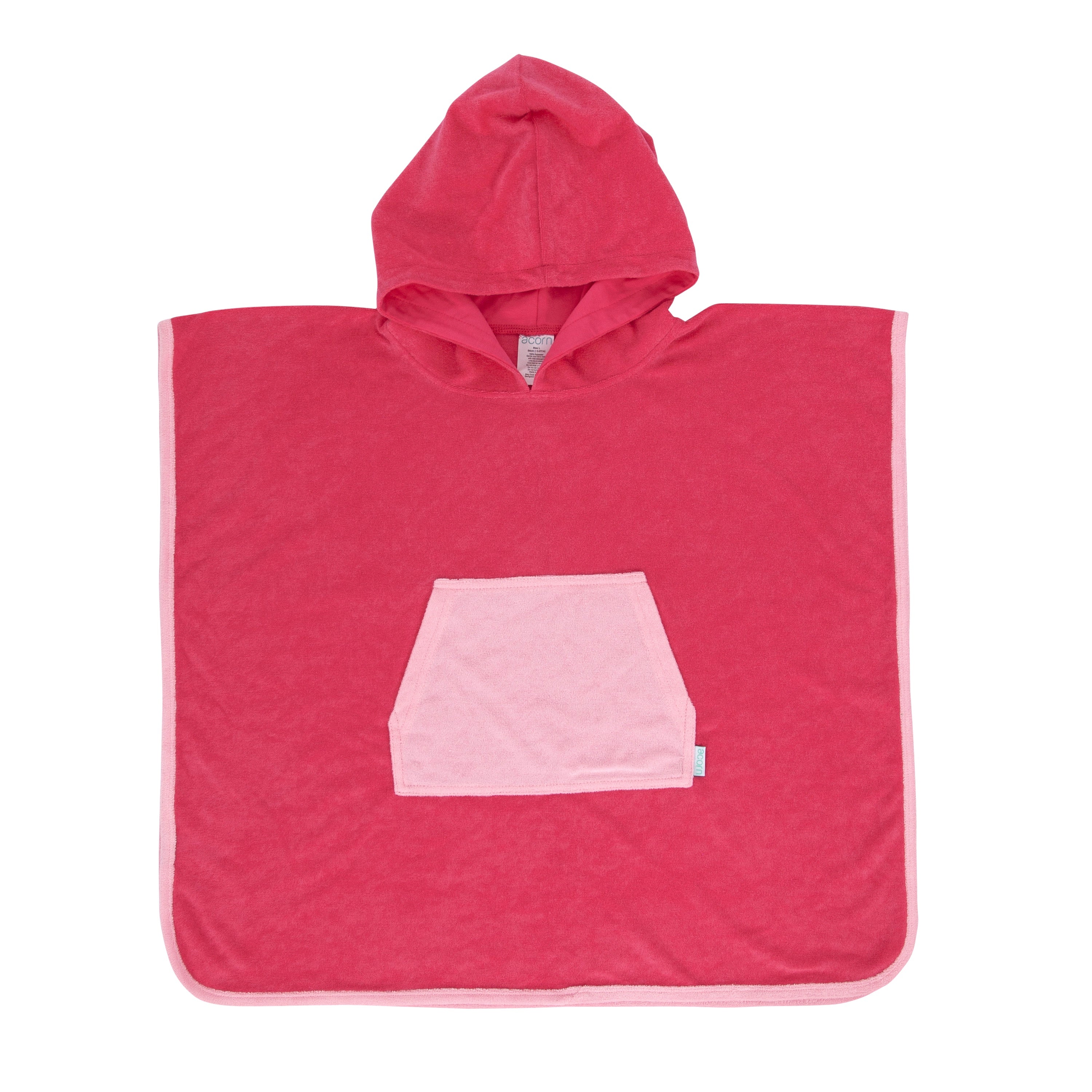 Acorn Pink Terry Towelling Hooded Towel