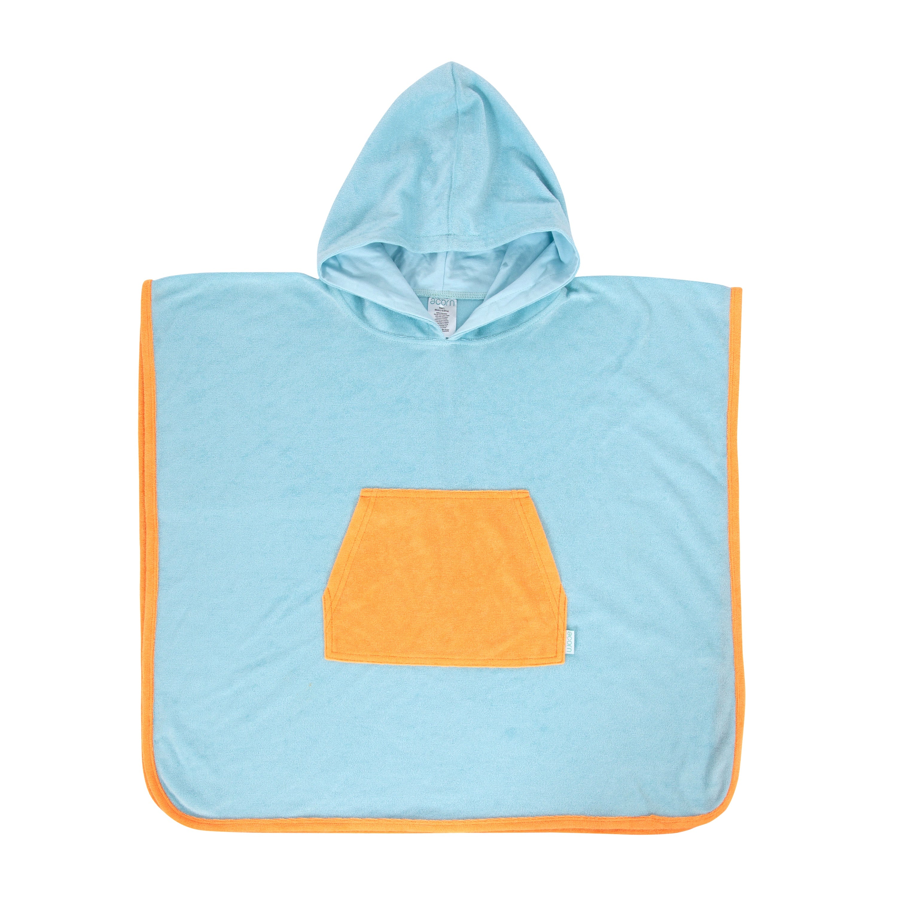 Acorn Light Blue Terry Towelling Hooded Towel Light