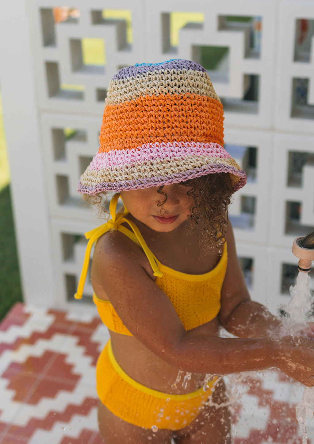 Acorn Astrid Crochet Straw Hat - Multi