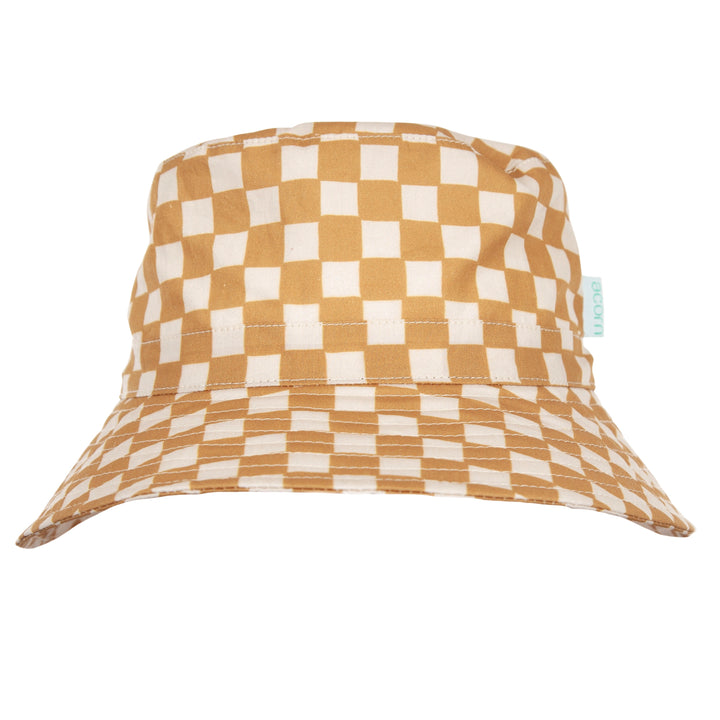 Acorn Checkmate Wide Brim Bucket Hat