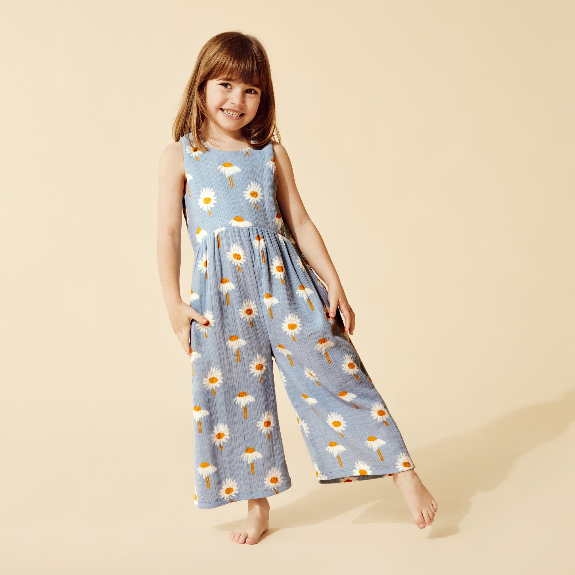 Daisy Floral Organic Crinkle Jumpsuit