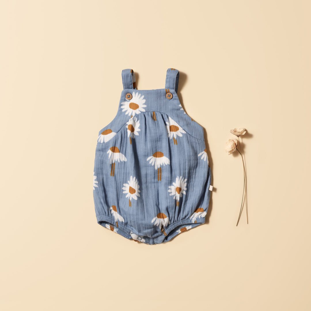 Wilson and Frenchy Daisy Floral Organic Crinkle Bodysuit