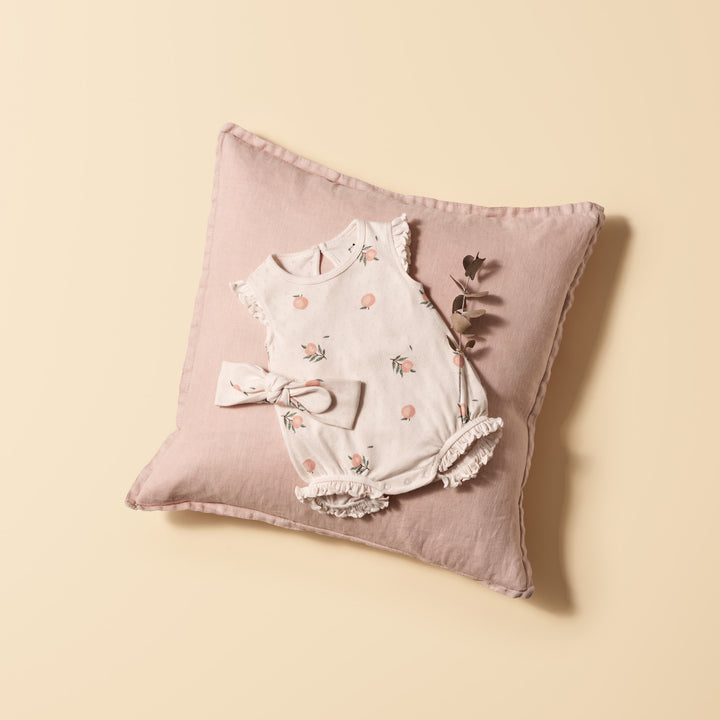 Wilson and Frenchy Peaches Organic Pointelle Ruffle Growsuit